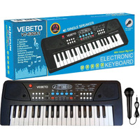 Vebeto Kids Piano With Mic (1 Year Warranty) 37 Keys 8 Rhythms 8 Tones 6 Demos Portable Electronic Keyboard Toy Beginners Educational Songs Recording Musical Toys Age 3 To 5 Years Boys Girls