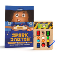 Clapstore Busy Board V1.5 With Led Light, Sensory Toys For Toddlers 1-3, Montessori Toys With Toggle Switch, Travel Toys For Educational Toddler Activities For 1 2 3 4 Y Old Boys & Girls, Beige
