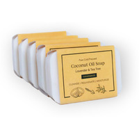 Kaprica Natural Handcrafted Pure Cold Pressed Coconut Oil Soap- Lavender And Tea Tree (Pack Of 5)