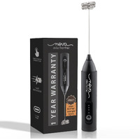 Nova Rechargeable Milk Frother & Coffee Whisker With Dual Spring Tech | 1 Year Replacement Warranty | Free Coffee Frothing Recipe Book