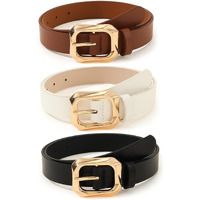 Shining Diva Fashion Leather Belts For Women And Girls 3 Pcs Combo Stylish Waist Belt For Dresses Jeans (16068Lb), Multicolour