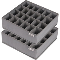 Jd Fresh Fabric 24 Compartment Wardrobe Organizer/Closet Storage Box For Underwear/Socks/Ties/Scarves/Bras/Lingerie/Almirah Compartment Storage Solution Foldable Drawer Organizers (Pack Of 2, Grey)