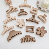 Bakefy-6 Pcs Big Hair Claw Clip,Small Medium Large For Women Thin Thick Long Hair Curls,Girl Matte Butterfly Banana Clips,Strong Clamp,Milk Coffee Color Hair Accessories 6 Pattern Claw
