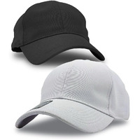 Awg All Weather Gear Unisex Cap With Adjustable Strap For Men's Sports, Gym - Stylish Hat (Pack Of 2) Black-White