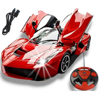 Umadiya Rechargeable Remote Control Sports Car With Openable Doors Rc Car With Led Lights For Kids Super Sports Car For Kids High Speed Rc Car Toy Big Size 3-10 Years Old Kids,Multicolor