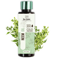 Nat Habit Cold Pressed 100% Pure Neem Oil For Skin & Hair | Fresh From Our Ayurvedic Kitchen, Zero Preservatives | Body Massage Oil, Hair Oil - (200 Ml)