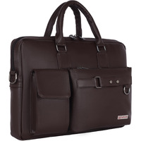 Zipline Office Faux Leather Laptop Bag For Men - Fits 14/15/15.6 Inch Tablet/Laptop Office Bags For Mens (1-Brown Bag)