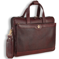 Steve Jhonson Leather Laptop Bags For Men - 16 Inches Office Bag For Men With Shoulder Strap, Shoulder Messenger Bags For Travel, Executive Side Handbag (Brown)