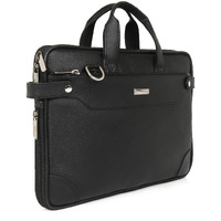 Zipline Office Faux Leather Laptop Bag For Men - Fits 14/15.6/16 Inch Laptop Messenger Bags For Mens (1-Black Bag)