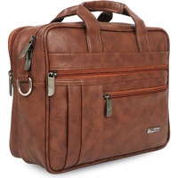 Zipline Office Faux Leather Small Laptop Bag For Men - Fits 13 Inch Laptop/Tablet Messenger Bags For Mens (1-Tan Bag)
