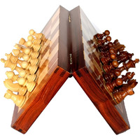 Sell Pluse Magnetic Chess Board Educational Toys Travel Chess Set With Folding Board For Kids And Adults Indoor Outdoor Educational Travel Toys Wooden Color 12 Inch (Brown Chess)