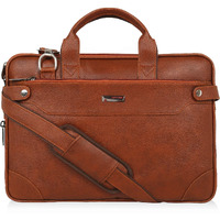 Zipline Faux Leather Laptop Bag For Men - Fits 14/15/15.6 Inch Laptop/Tablet Messenger Office Bags For Men (1-Tan Bag)
