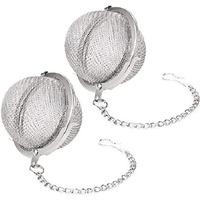 Velinex Stainless Steel Mesh Tea Ball Infuser, Loose Leaf Strainers Interval Diffuser For Flower Loose Leaf Tea & Seasoning Spices -Teapot, Cup, Mug, Pot (Small, Pack Of 2)