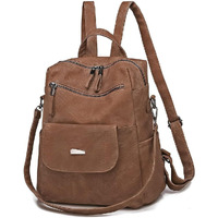 Palay Pu Leather Backpack For Women Stylish College Bag For Girls Soft Backpack For Girls Travel Backpacks Vintage Shoulder Bags Casual Handbags Sling Shoulder Bags Gifts For Women And Girls - Brown