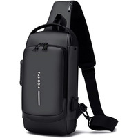 Saleon Waterproof Chest Bag Usb Men Crossbody Sling Bag Men Crossbody Bag For Men Anti Theft Usb Shoulder Bag Man Cross Body Travel Sling Chest Sports Style Shoulder Bag