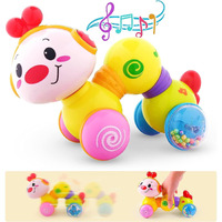 Pluspoint Caterpillar Press & Go Toy Musical,Baby Toys 6 To 12 Months, Light Up Head Inchworm Infant Toys, Baby Crawling & Educational Toys For 1 Year Old Boys & Girls (Caterpillar) - Multicolor
