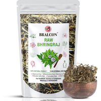 Bralcon Organic Raw Bhringraj -100G| Eclipta Alba | 100% Pure & Natural Bhringraj Leaves | Nourishment Of Skin And Hair| Ayurvedic Bhringraj Dry Leaves For Hair Care Pure Raw Form