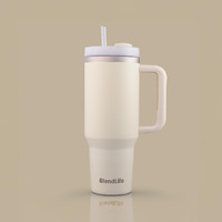 Blendlife Insulated Premium Vacuum Tumbler | 1.2L Stainless Steel Travel Mug With Handle, Lid & Straw | Double-Wall Thermal Design For Hot & Cold Drinks | Best For Coffee, Iced Tea, Or Water | Cream