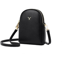 Ketmart Small Crossbody Bags For Women Mini Cell Phone Purses With Crossbody Strap Phone Wallet Shoulder Bag Pu Leather(Color_Black)