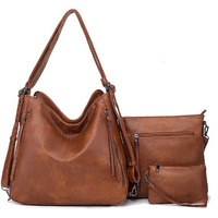 Huggi Faux Leather Hand Bag For Women | Shoulder Bags For Women With Strap & Zipper | Ladies Purse For Birthday, Anniversary, Thanks Giving | Purse And Handbag Combo (Tan Color Combo Purse)
