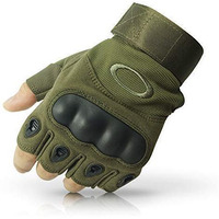 Ketmart Nylon Tactical Half Finger Gloves For Sports, Hard Knuckle,Hiking,Cyclling,Travelling,Camping,Outdoor,Boxing, Motorcycle Riding, Arm Shooting Gym Gloves, Green