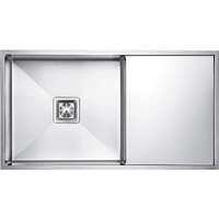 Crocodile 304 Grade Stainless Steel Finish Single Bowl Kitchen Sink With Drainboard (45" X 20" X 10" Drainboard Handmade, Silver)