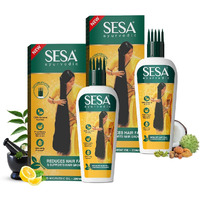 Sesa Ayurvedic Hair Oil With Bhringraj & 17 Rare Herbs With Coconut Oil And 4 Nourishing Oil For Hair Growth Help Control Hair Fall With Easy Oil Applicator For Women And Men (400 Ml)