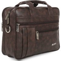 Zipline Office Faux Leather Small Laptop Bag For Men - Fits 13 Inch Laptop/Tablet Messenger Bags For Mens (1-Brown Bag)