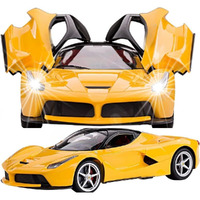 Umadiya Rechargeable Remote Control Sports Car With Openable Doors Rc Car With Led Lights For Kids Super Sports Car For Kids High Speed Rc Car Toy Big Size 3-10 Years Old Kids (Yellow)