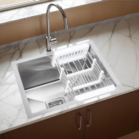 Ruhe 304 Grade Stainless Steel Handmade Single Bowl Kitchen Sink | 18 X 16 X 10 Inches | With Brushed Matte Finish | Including Strainer-Basket/Sink Coupling/Waste Pipe