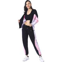 London Hills Women Sports Zipper Running Summer Track Suit Pink, Jogging Suit