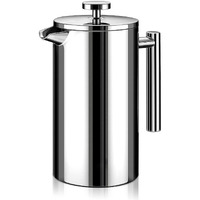 Hasthip French Press Coffee Maker 800Ml Double Insulated 304 Stainless Steel Coffee Maker With 4 Level Premium Filtration System, Rust-Free, Dishwasher Safe