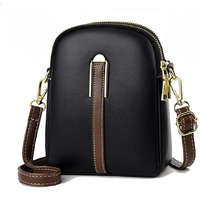 Inovera (Label) Sling Bag For Women - Faux Leather Girl's Crossbody Bags - Small Mobile Purse With Adjustable Strap (Black)
