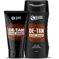 Beardo Detan Combo For Men (Set Of 2) | Detan Body Wash & Detan Face Wash With Powerful Coffee Extract For Tan Removal | Hydrates & Exfoliates Men's Skin For Oil Control