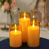 Satyam Kraft 3 Pcs Led Tea Light Candles | Flameless, Unscented & Smokeless | Home Dcor, Gifting, Wedding, Anniversary, Festival, Birthday, Balcony & Room Decoration