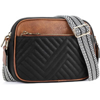 Inovera (Label) Faux Leather Sling Bag For Women - Girls Travel Crossbody Bags With Adjustable Strap - Ladies Shoulder Purse Stylish Handbag (Black And Brown)