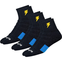 Blitzsox Hi-Tech Performance Sports Socks For Men (Badminton, Running, Gym & Indoor Training), Pack Of 3 (Size Uk 7-11, Black, Ankle Length, Cotton Blend)