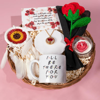 Rarejoy Combo Gift Set For Women, Valentine Gifts, Birthday Gift For Wife, Handmade Dreamcatcher, Scented Candle, Ceramic Mug, Greeting Card, Rose Flower Necklace Pendant