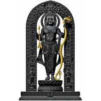 Jd Fresh 8 Inch Shree Ram Lalla Murti/God Idols/Ayodha's Shree Ram Statue/Home Decor/Decorative Items For Living Room/Office/Show Piece(Black&Gold), Resin, Religious