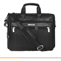Zipline Office Synthetic Leather Laptop Bag For Men Women, 15.6" Compatible Laptop Messenger Bags For Men & Women (1-Black Bag)