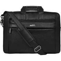 Zipline Office Faux Leather Laptop Bag For Men - Fits 14/15/15.6 Inch Laptop/Tablet Messenger Bags For Mens (1-Black Bag)