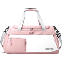 Storite Nylon 51 Cms Imported Travel Duffle Bag Multi- Pocket Sports Shoulder Bag For Women With Wet Pocket & Shoe Compartment Weekender Overnight Travel Luggage Bag (Light Pink - 51 X 26 X 27 Cm)