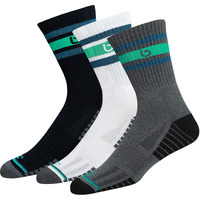 Bambos Men's Bamboo Sports Calf Length Crew Socks For Running & Gym, Pack Of 3, (Size Uk 7-11, Multicoloured)