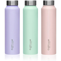 Caspian /// Astra Stainless Steel Water Bottle (Purple L Green & Pink, 1 Litre, Set Of 3)| Leak Proof Thunder For Fridge Home Office Travel School Kids Boys Girls Adults Sports Gym Yoga