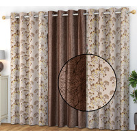 Fresh From Loom Opaque Curtains For Door 7 Feet Long|Door Window Curtain|Premium Polyester Parda|Latest Modern Parde For Living Room Bedroom|Home Office Screens|Eyelet Ring (Set Of 3 | Coffee)