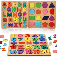 Ts With Techsun Wooden Learning Educational Board For Kids, Alphabet & Number & Shape Puzzles For Kids, Educational Toys For Toddlers & Preschoolers, Abcd Puzzle Set (Alphabets, Numbers, Shapes)