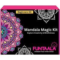 Funtaala Wooden Mandala Paint Kit Tea Coasters Art And Craft Kit | Diy Coaster Painting Set With Colours And Brush | Gift For Girls And Boys Ages 9-15 | Mandala Art Coasters