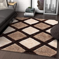 Kashish Rugs Shaggy Rug Handmade Microfiber Super Soft & Plush Fluffy Shaggy Carpets With 2 Inch Thickness Anti - Slip Shag (Color - Dark Brown, Size -12 X 18 Feet)