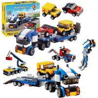 Umadiya Architect 3 In 1 Jeep, Car & Truck Vehicle Toys | Transporter Building Brick Block For Kids | Stem Educational Learning Die Toys For Kids | Creative Construction Toy (264 Pcs)