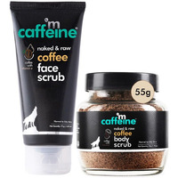 Mcaffeine Exfoliating Coffee Body & Face Scrub For Tan, Dirt & Blackhead Removal | Value Pack | De Tan Bathing Scrub Combo For Women & Men With Coffee Body Scrub (55Gm) & Coffee Face Scrub (75Gm)